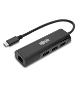 Tripplite Rozbočovač USB-C / 3x USB-A + Gbe, USB 3.0, černá