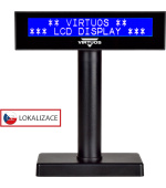 LCD zákaznický displej Virtuos FL-2026MB 2x20, USB, černý