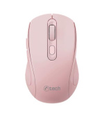 C-TECH WLM-12PK/Ergonomická/Optická/Pro praváky/1 600 DPI/USB+BT/Růžová