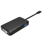 PREMIUMCORD Převodník USB3.1 typ C na HDMI + DVI + VGA + DisplayPort + PD charge