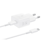 Samsung síťová nabíječka EP-T2510XWE + kabel USB-C, 25W, bílá