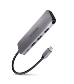 AXAGON HMC-5, USB 3.2 Gen 1 hub, porty 2x USB-A, HDMI, SD/microSD slot, PD 100W, kabel USB-C 20cm