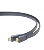 PremiumCord HDMI High Speed + Ethernet plochý kabel, zlacené konektory, 5m