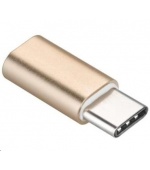 PREMIUMCORD Adaptér USB 3.1 C/male - USB 2.0 Micro-B/female, zlatý