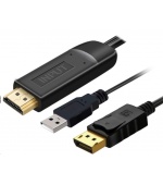 PremiumCord Kabel HDMI 2.0 na DisplayPort 1.2 pro rozlišení 4K@60Hz, 2m