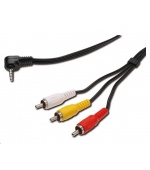 PREMIUMCORD Kabel audio/video 3,5mm Jack 4pin - 3x Cinch 1,5m (M/M)