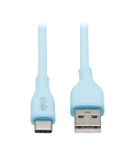 Tripplite Kabel USB-A/USB-C,USB 2.0(Samec/Samec),Antibakteriální Safe-IT,flexibilní, sv. modrá,1.83m