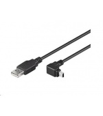 PREMIUMCORD Kabel USB 2.0 A-Mini B (5pin) propojovací, úhlový 1,8m