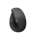 Logitech Lift/Vertikální/Optická/Pro praváky/4 000 DPI/USB+BT/Grafitová