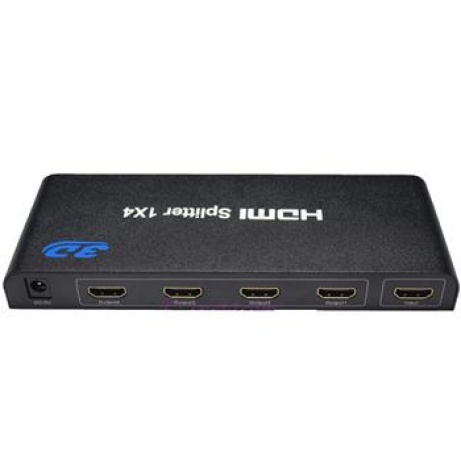 PremiumCord HDMI splitter 1-4 portů kovový s napájecím adaptérem, 3D, FULL HD