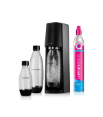 SodaStream Terra Megapack výrobník sody, mechanický, bombička s CO2, 3 láhve, černá