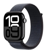 Apple Watch Series 10 GPS + Cellular 42mm Jet Black Aluminium Case with Ink Sport Loop