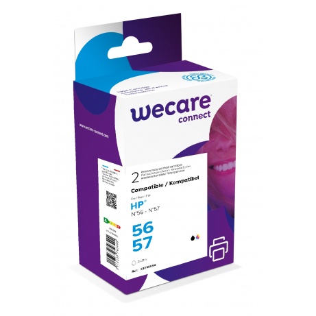 WECARE ARMOR ink sada kompatibilní s HP C6656A/C6657A,černá/3 color