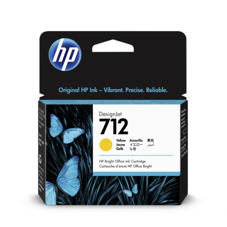 HP 712 Inkoustová náplň žlutá (29ml), 3ED69A