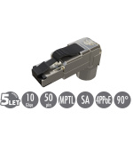 Konektor MPTL 90° RJ45 CAT6A STP samořezný SXRJ45-6A-STP-BK-SA-U