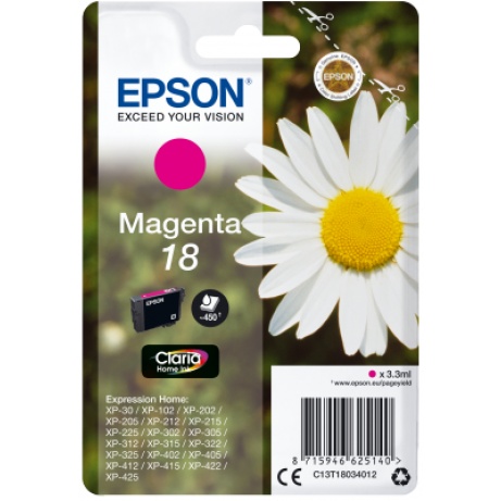 Epson Singlepack Magenta 18 Claria Home Ink