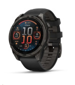 Garmin fenix® 8 – 47 mm, AMOLED, Sapphire, Carbon grey DLC titanium s Black/Gray silikonovým řemínkem, EU