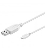 PremiumCord Kabel micro USB 2.0, A-B 1m, bílá