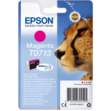 Epson Singlepack Magenta T0713 DURABrite Ultra Ink