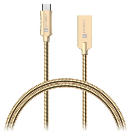 CONNECT IT Wirez Steel Knight Micro USB - USB, metallic gold, 1 m