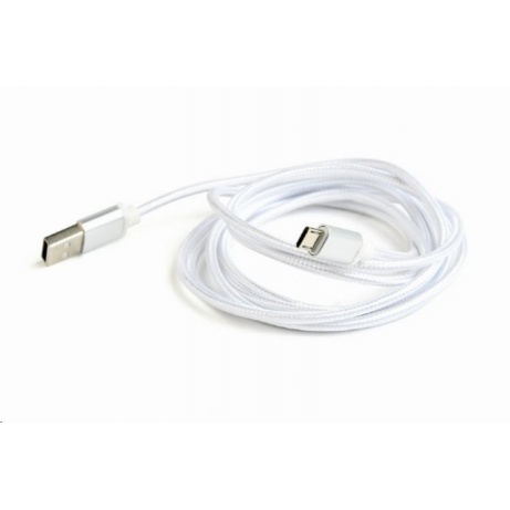 GEMBIRD Kabel USB A Male/Micro B Male 2.0, 1,8m, opletený, stříbrný, blister