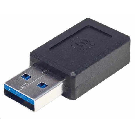 Manhattan USB adaptér, USB 3.1 Gen 2, USB-A Male na USB-C Female, 10 Gbps, černá