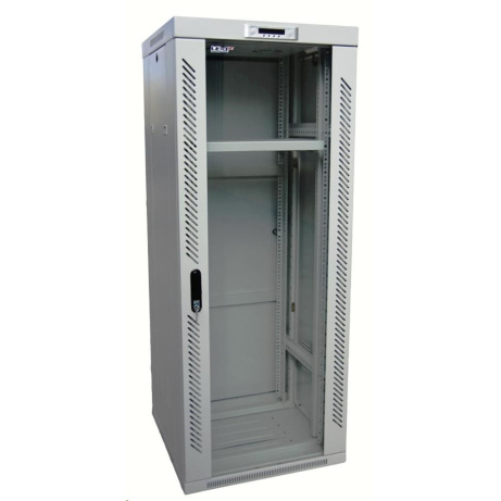 LEXI-Net 19" stojanový rozvaděč 42U 600x600 rozebiratelný, ventilační jednotka, termostat, kolečka, 600kg, sklo, šedý