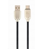 GEMBIRD Kabel USB 2.0 AM na Type-C kabel (AM/CM), 1m, pogumovaný, černý, blister, PREMIUM QUALITY