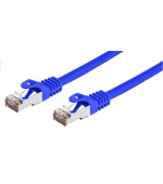 Kabel C-TECH patchcord Cat6, FTP, modrý, 0,25m