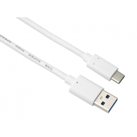 PremiumCord kabel USB-C - USB 3.0 A (USB 3.2 generation 2, 3A, 10Gbit/s)  1m bílá