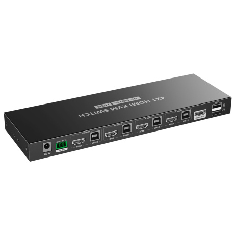 PREMIUMCORD HDMI switch, 4K@60Hz HDMI2.0 KVM 4:1, s dálkovým ovladačem