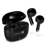 CONNECT IT Sluchátka True Wireless SonicBass, špunty do uší s mikrofonem, Bluetooth, černá