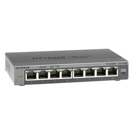 NETGEAR 8PT GIGABIT PLUS SWITCH, GS108E