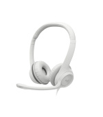 Logitech Headset H390, drátový, USB, bílá