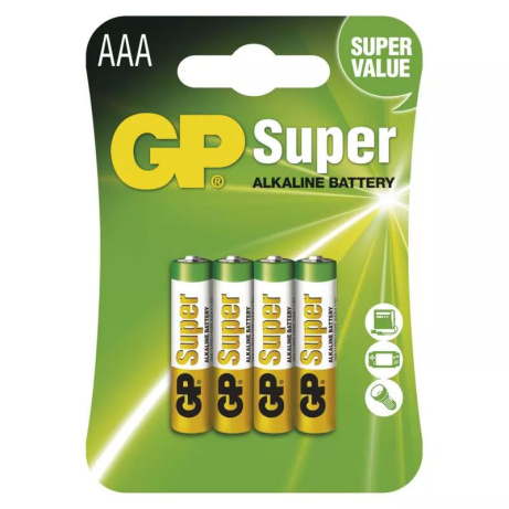 GP alkalická baterie SUPER AAA (LR03) 4BL