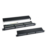 19" Patch panel XtendLan 24port, STP, Cat6, 30µm, duální svorkovnice, černý