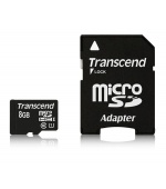 TRANSCEND MicroSDHC karta 8GB Premium, Class 10 UHS-I 300x + adaptér