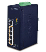 Planet switch IGS-504HPT, průmysl.verze 5xGbE, DIN, 4xPoE+, IP40, -40 až 75°C, 12-56V