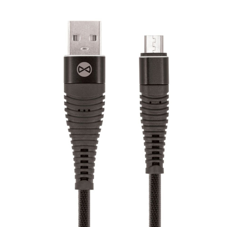 Datový kabel Forever Shark USB/microUSB 1m 2A textilní černý