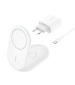 Belkin BOOST CHARGE Qi2, 15W 2v1 magnetický stojan, bílý