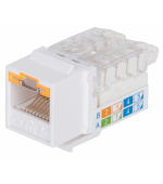 Intellinet Locking Cat6 Keystone Jack, UTP, Toolless, Locking Function, White