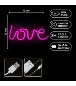 Dekorativní LED neon Love růžový