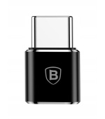 Baseus adaptér z microUSB na USB-C černý