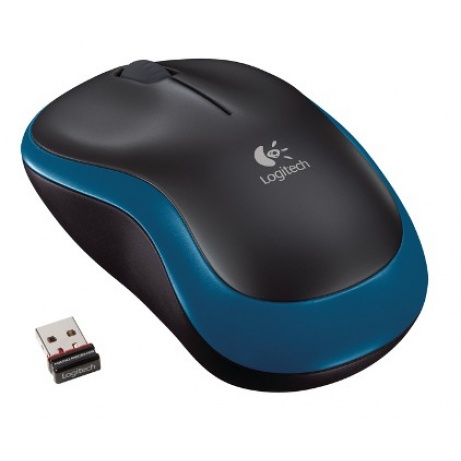 Logitech M185 nano/Kancelářská/Optická/1 000 DPI/Bezdrátová USB/Modrá