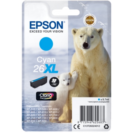 Epson Singlepack Cyan 26XL Claria Premium Ink