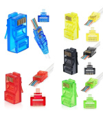 W-Star Konektor UTP RJ45EZ Cat5e 100ks pozlacený, mix, pass through ethernet RJ45EZ5SM